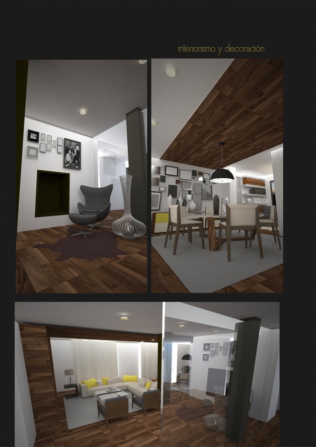 Infografia salón, proyecto de decoración