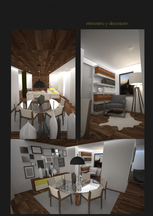 Infografia salón, proyecto de decoración