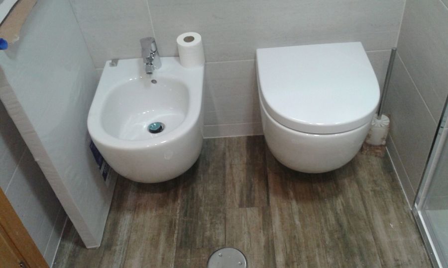 Inodoro y bide suspendido