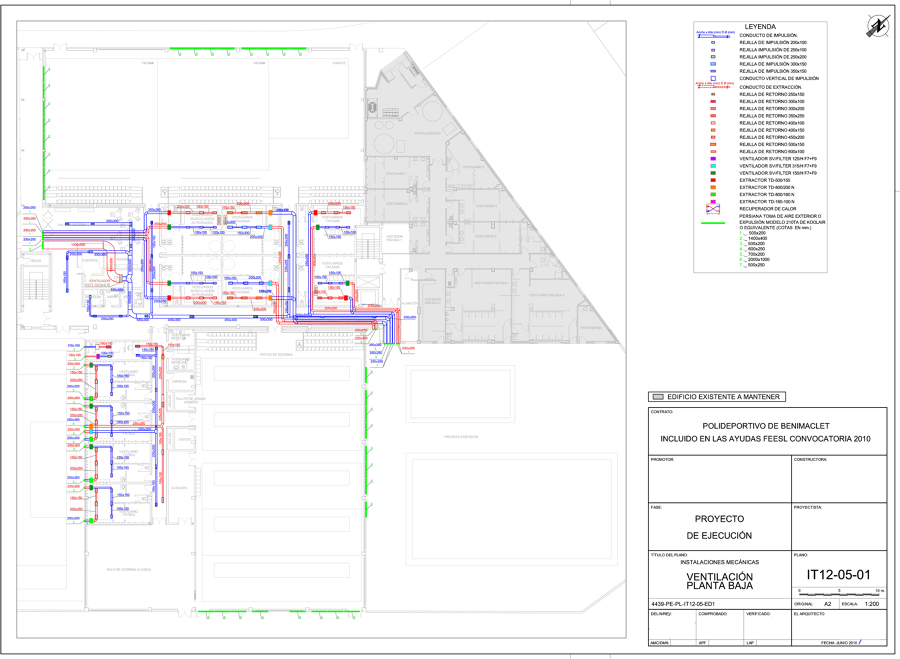 Instalación de ventilación. Planta