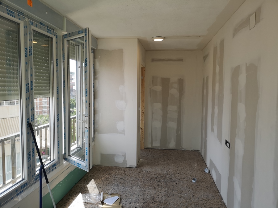 Instalación estructura de pladur con aislamiento