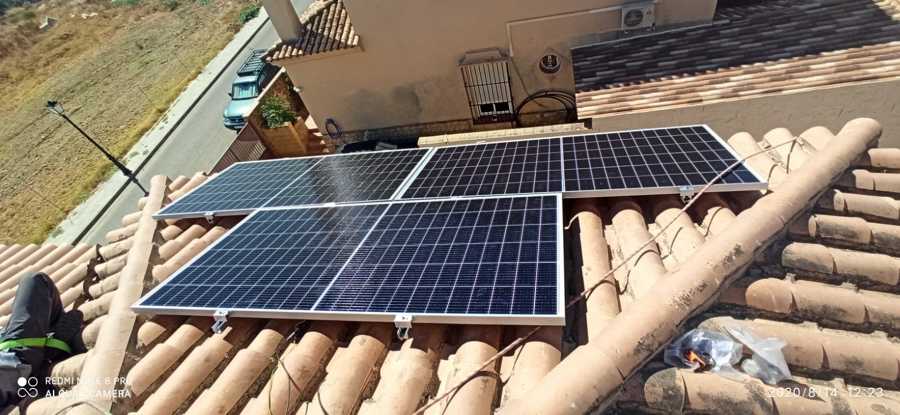 Instalación sobre tejado inclinado