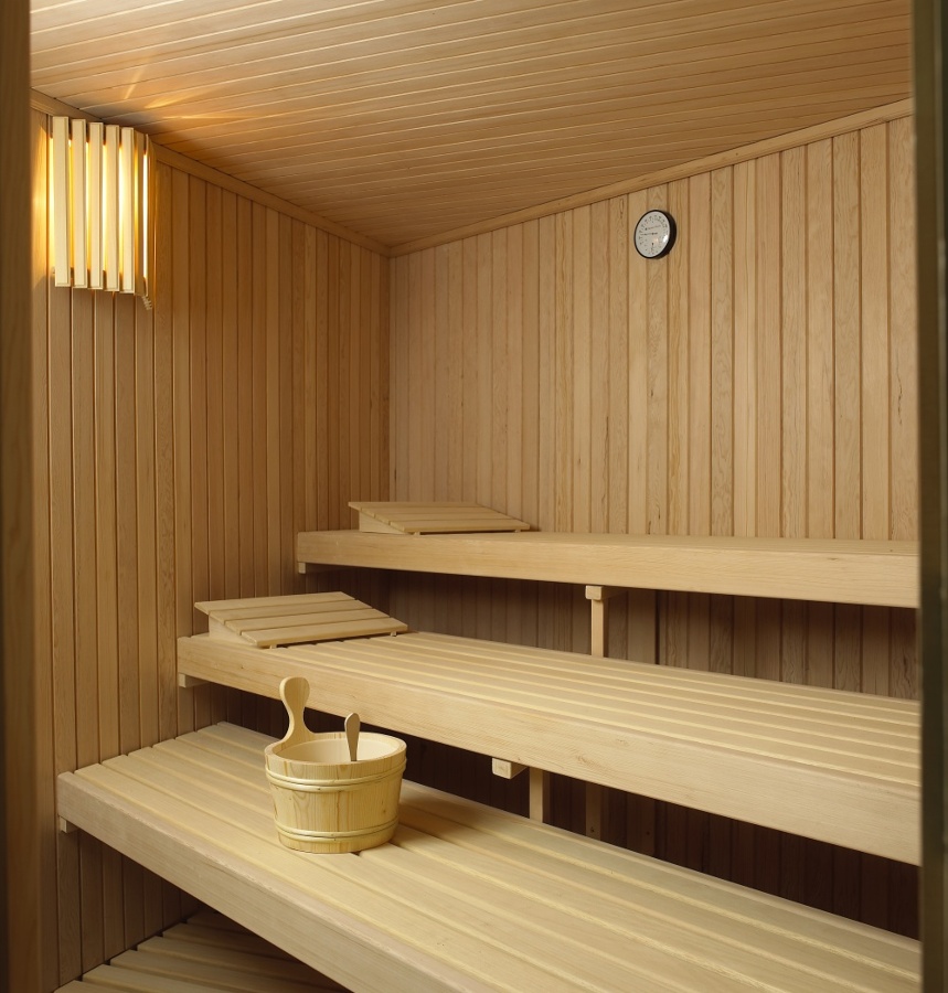 Interior de sauna finlandesa 