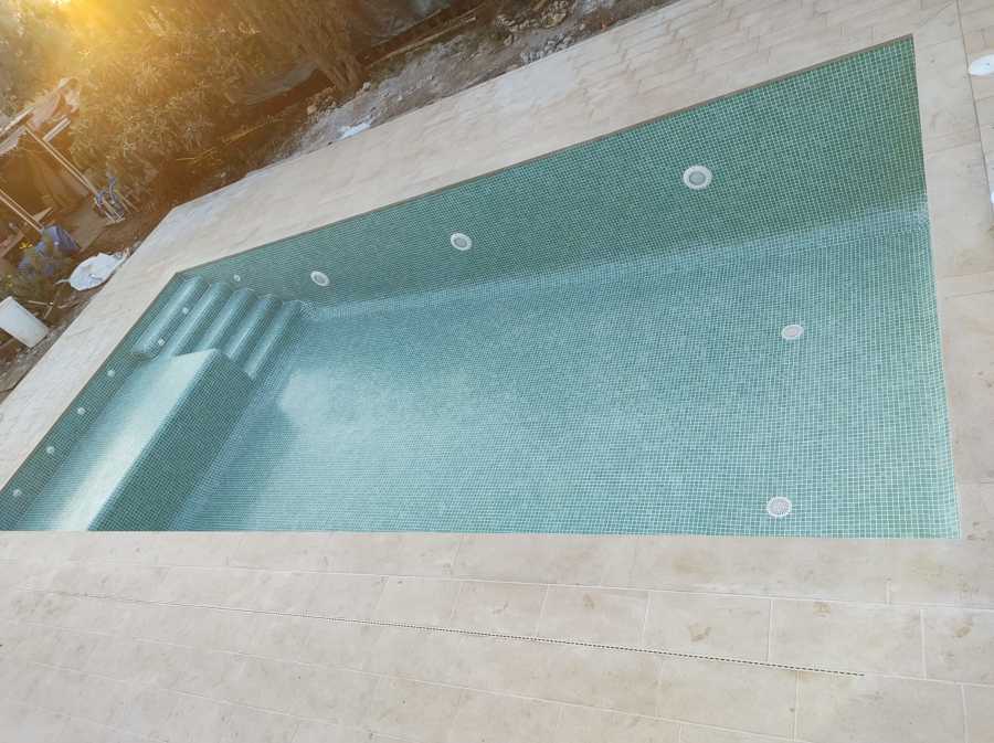 Interior del vaso revestido. Ocean Giava 3,6 x 3,6 cm de Reviglass.