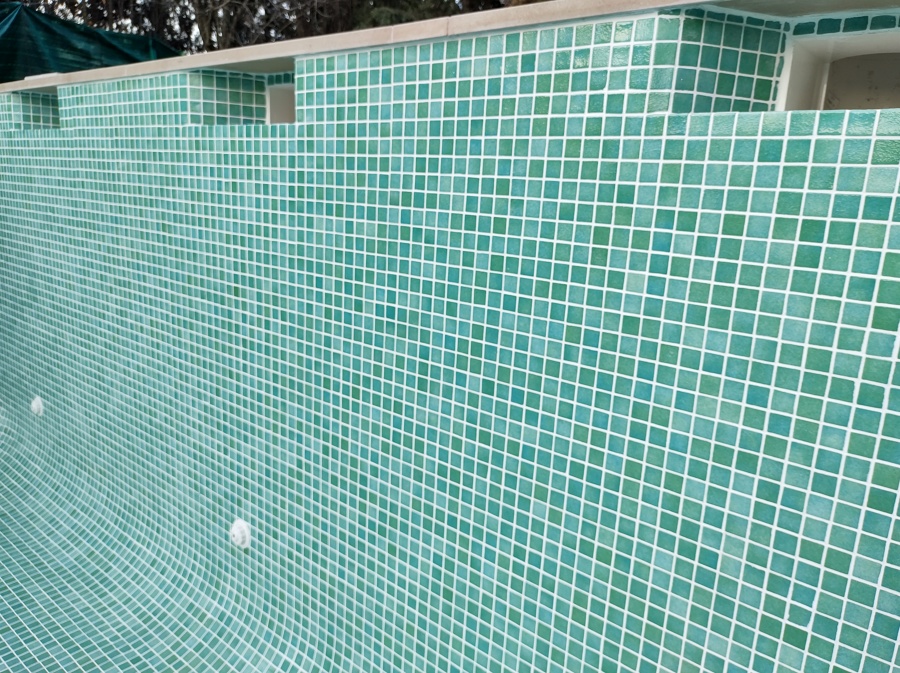 Interior del vaso revestido. Ocean Giava 3,6 x 3,6 cm de Reviglass.