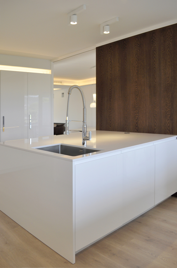 Isla y columnas de la Cocina