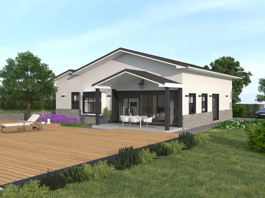 Jardín y terraza posterior