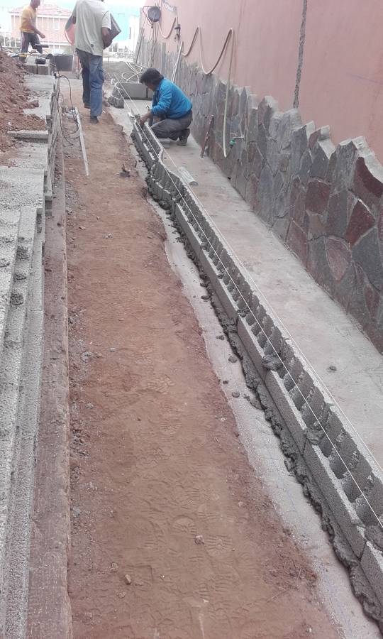 Jardinera en proceso