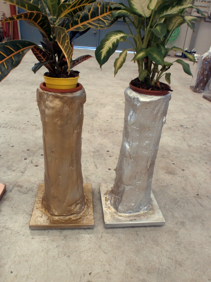 jardineras en terminacion oro y plata