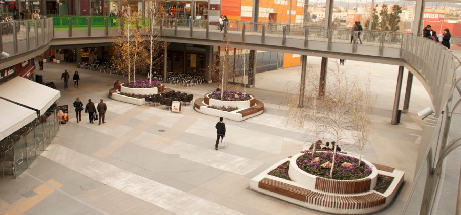 Jardines en centros comerciales