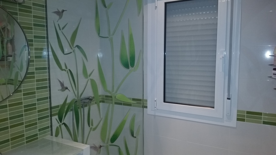 la mampara de la ducha