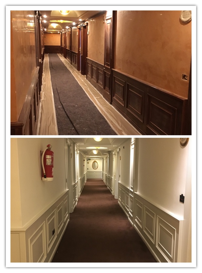 Lacados de puertas y celosía en blanco