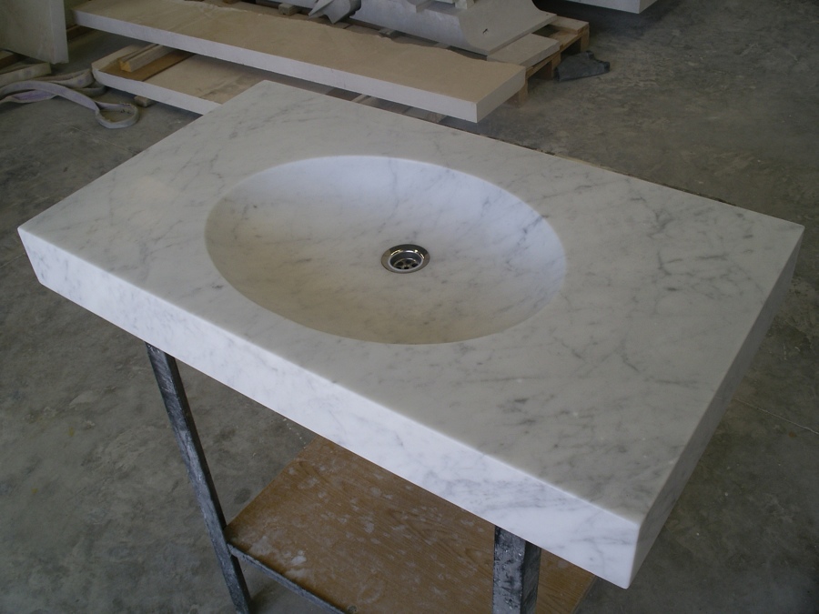 lavabo elíptico mármol