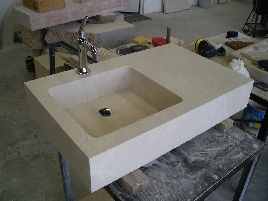 lavabo mármol crema marfil