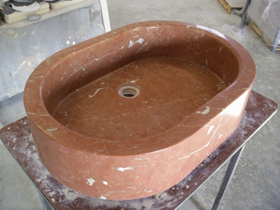 lavabo plano mármol rojo