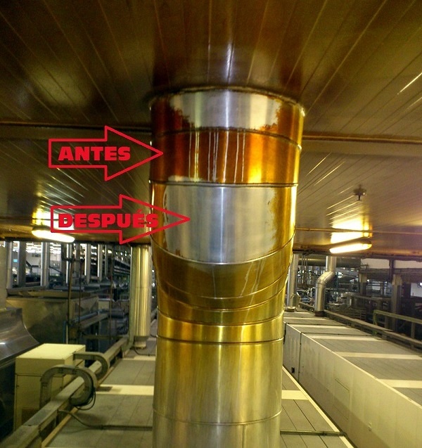 Limpieza de conductos metálicos y tuberias