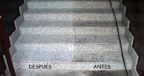 Limpieza de escaleras de granito 