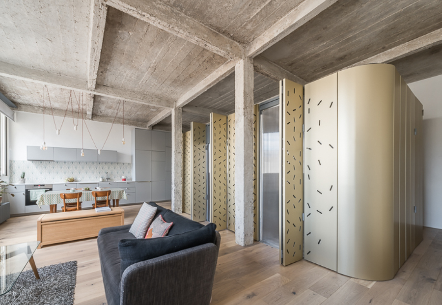 Loft con isla de aluminio