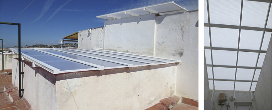 Lucernario escalera y patio de ventilación