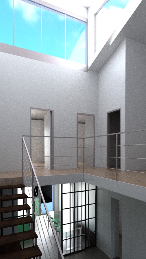 Lucernario sobre doble altura