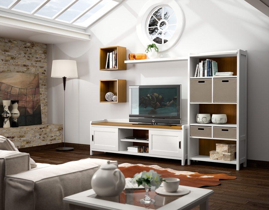 Madera y blanco, nunca falla.