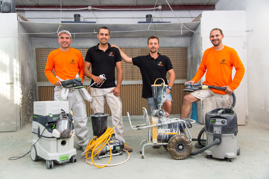 Maquinaria para el lacado en obra