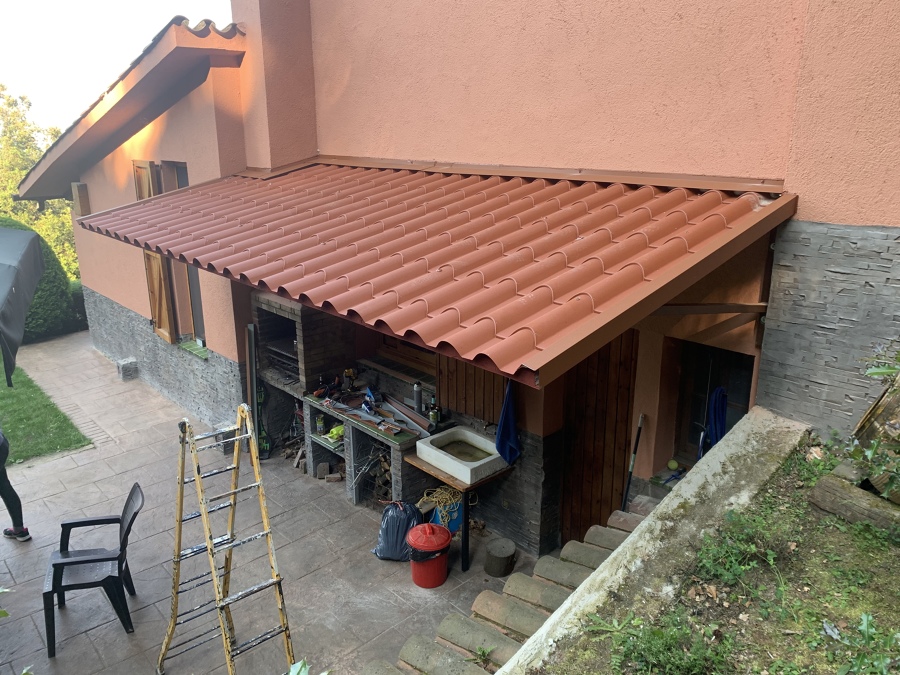 Marquesina sandwich teja