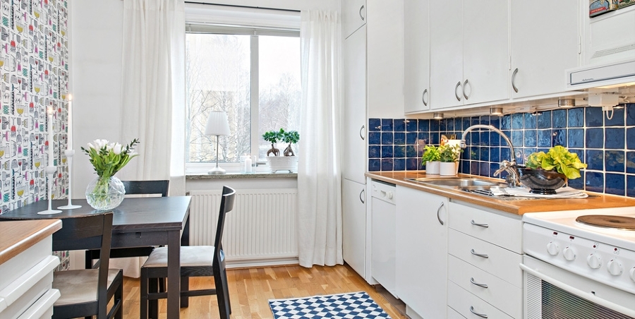 cocina blanco y madera