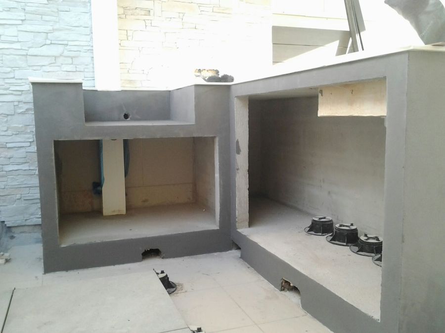 MICROCEMENTO , MUEBLE PARA BARBACOA