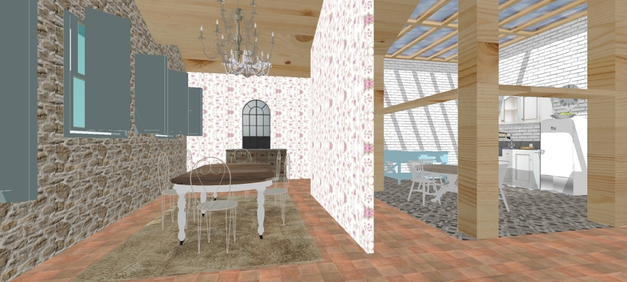 MISMA VISTA DE COCINA Y COMEDOR DE DÍA