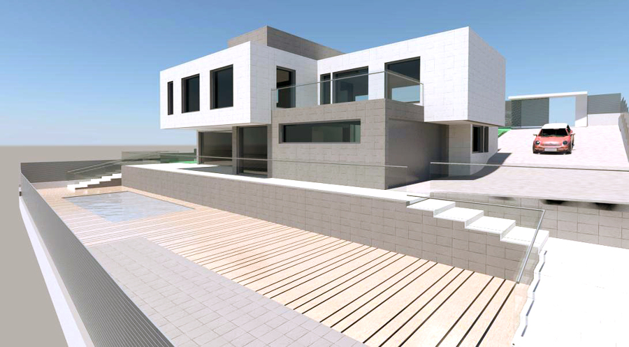 Modelo 3D  vivienda unifamiliar