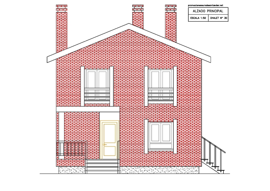 Modelo de chalet nº 30 - Plano Alzado