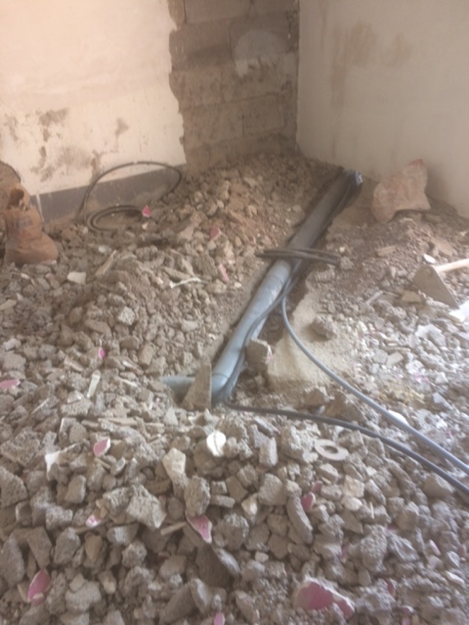 modificando conecciones y desescombro