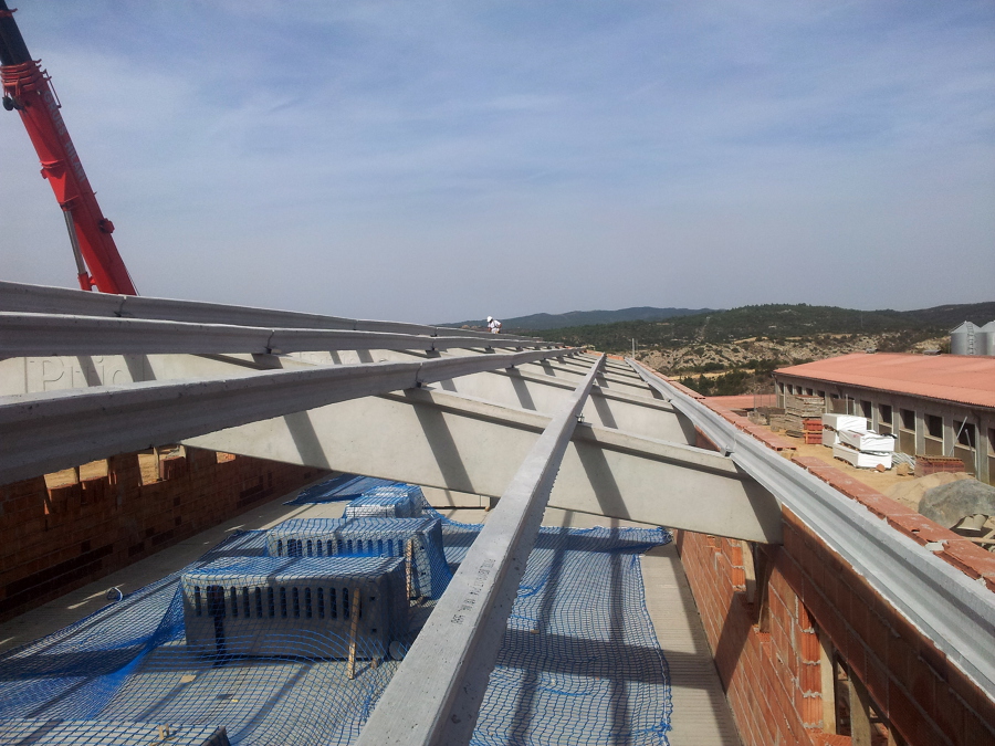 Montaje de bigas para cubierta