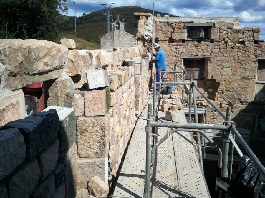 Montaje de muros de mampostería