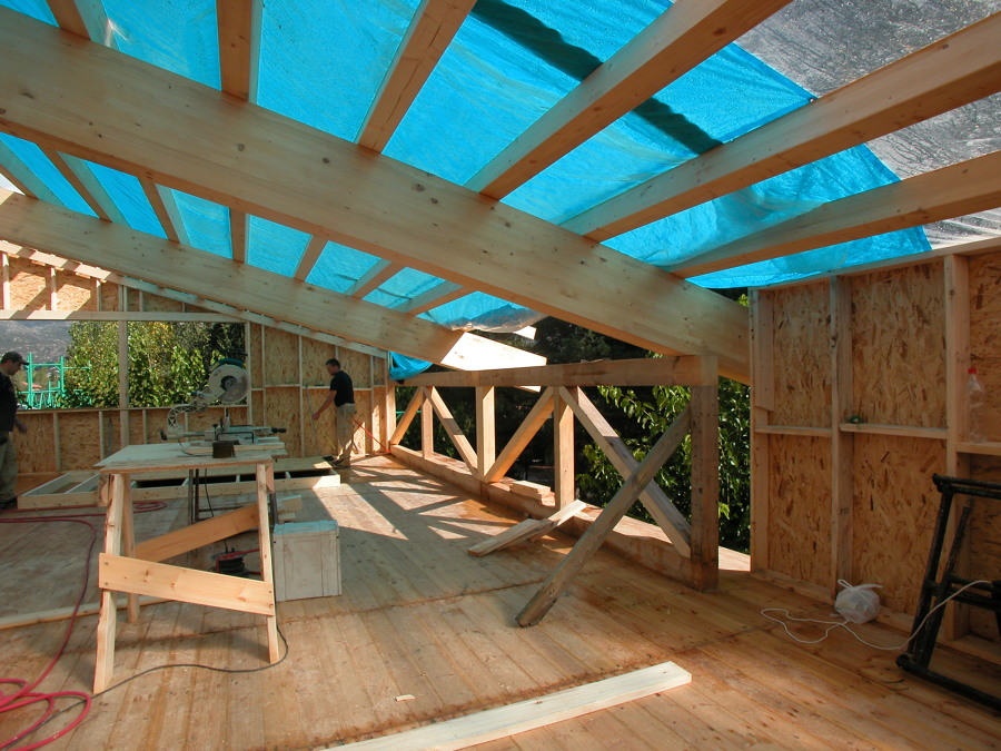 montaje estructura madela laminada de abeto