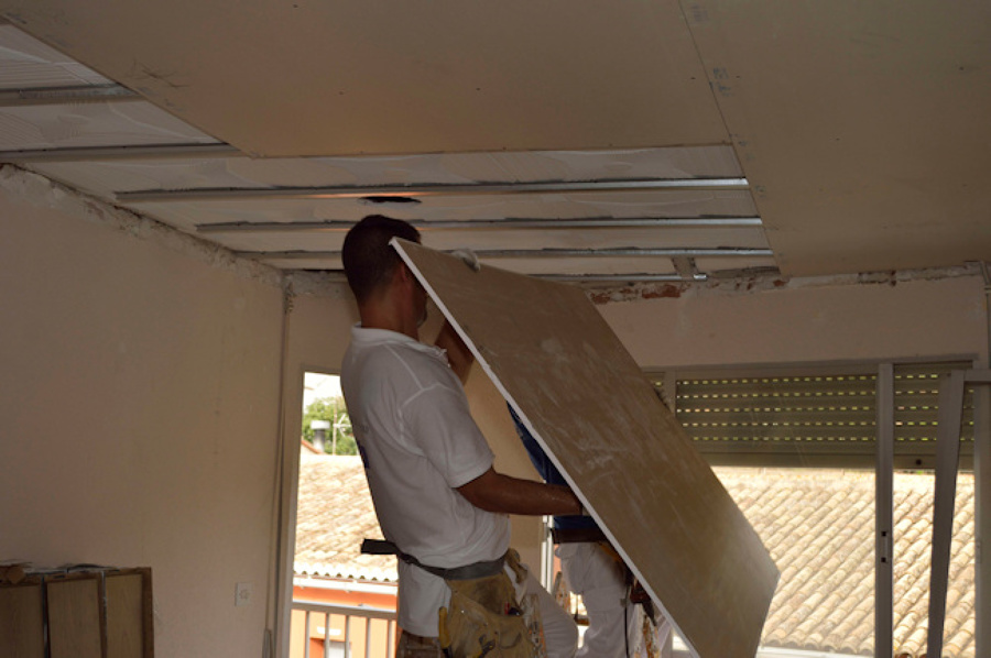 montaje techo pladur