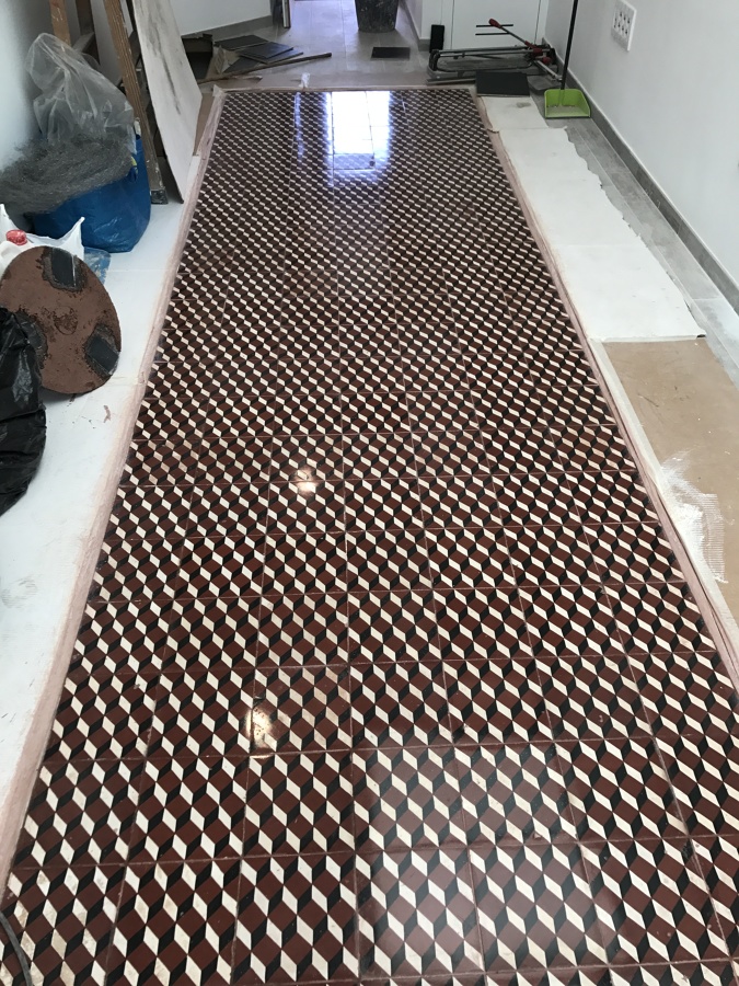 Mosaico decapado y abrillantado