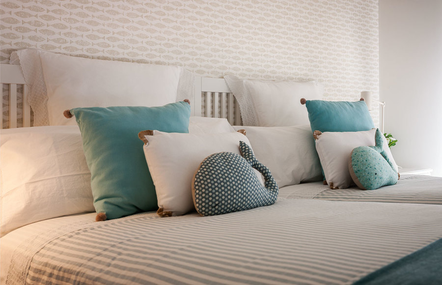 Motivos marinos también en la habitación juvenil.