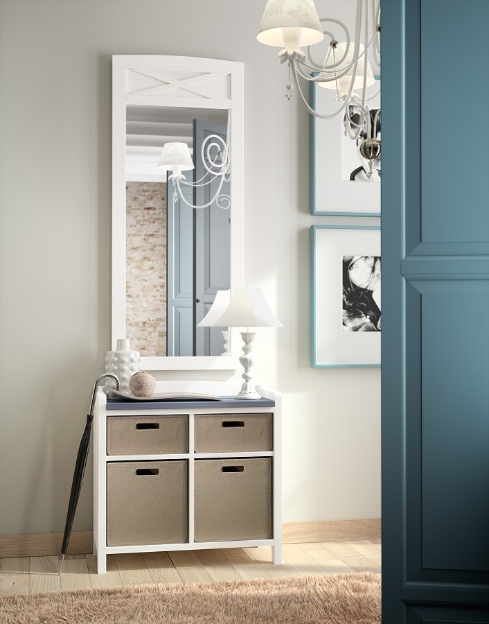 Mueble auxiliar, bucks en piel.