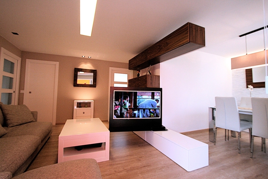 Mueble rotativo TV. Vista desde laTerraza