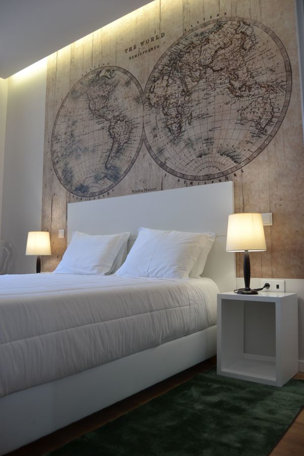 Mural con mapa mundi