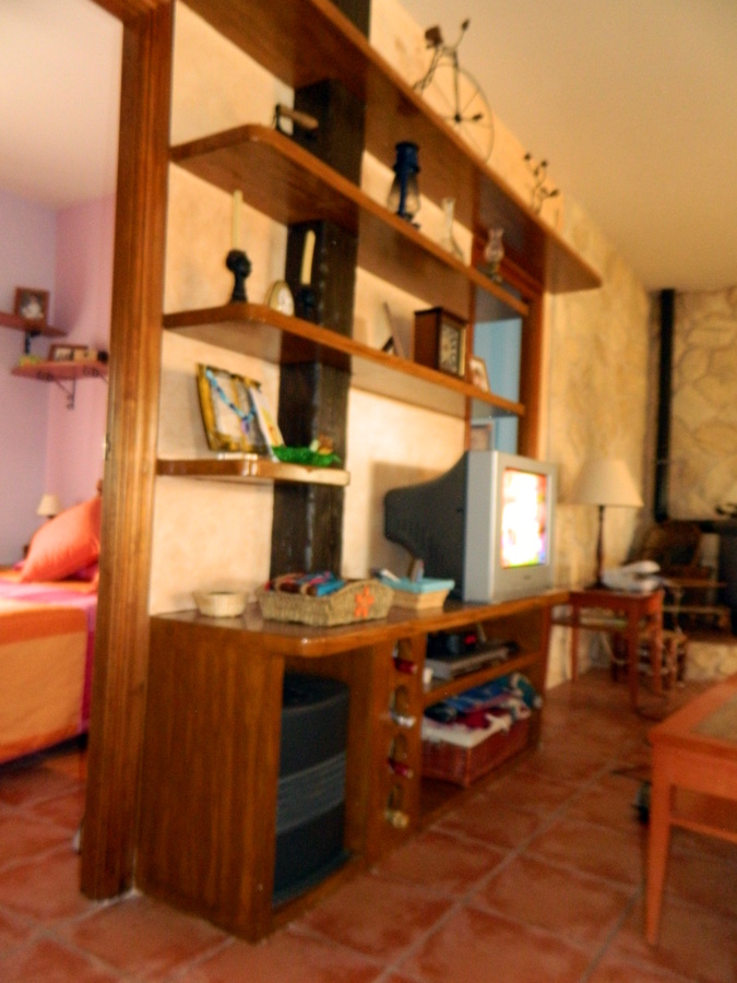 Mural de escayola imitado a madera