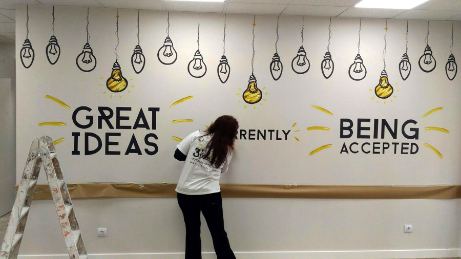 Mural decorativo para oficina