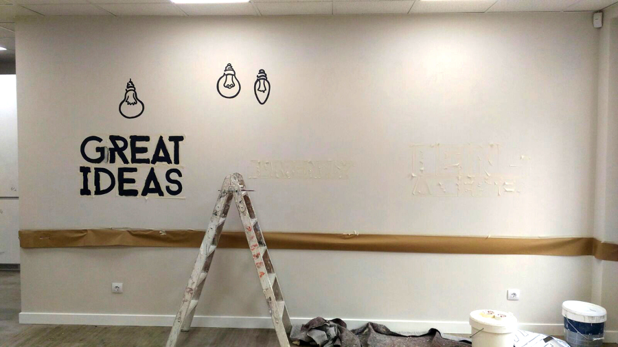 Mural decorativo para oficina