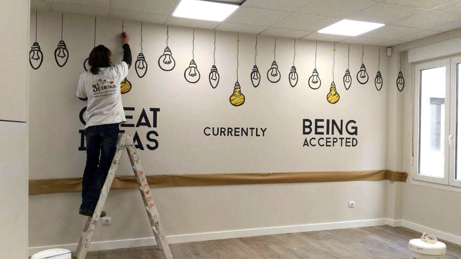 Mural decorativo para oficina