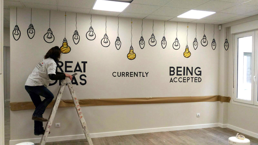 Mural decorativo para oficina