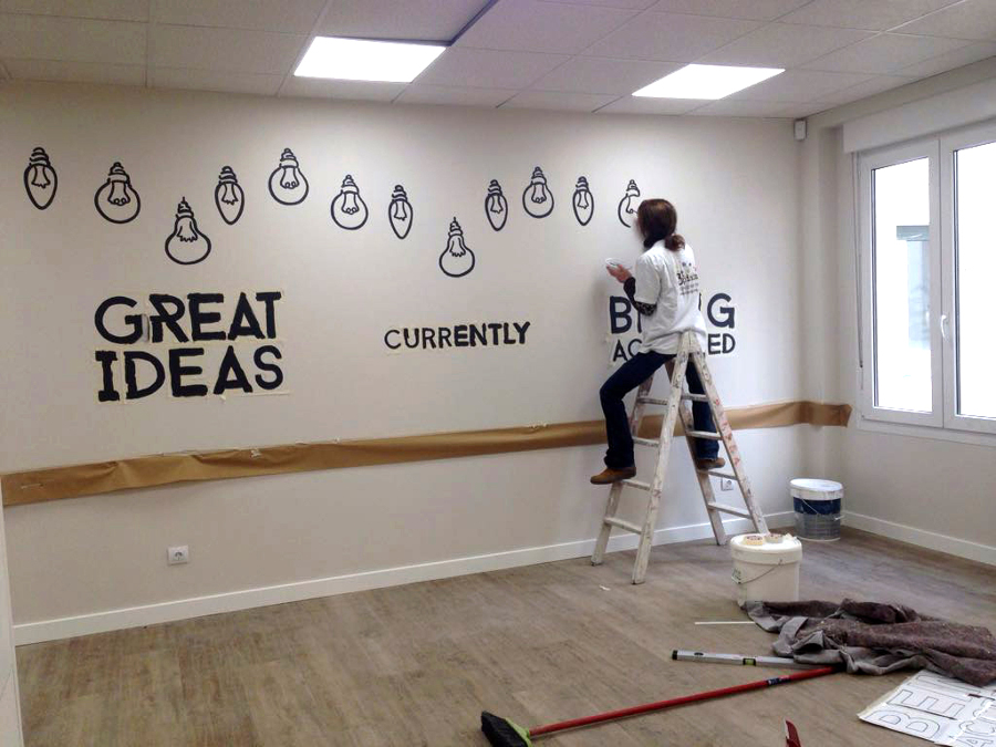 Mural decorativo para oficina