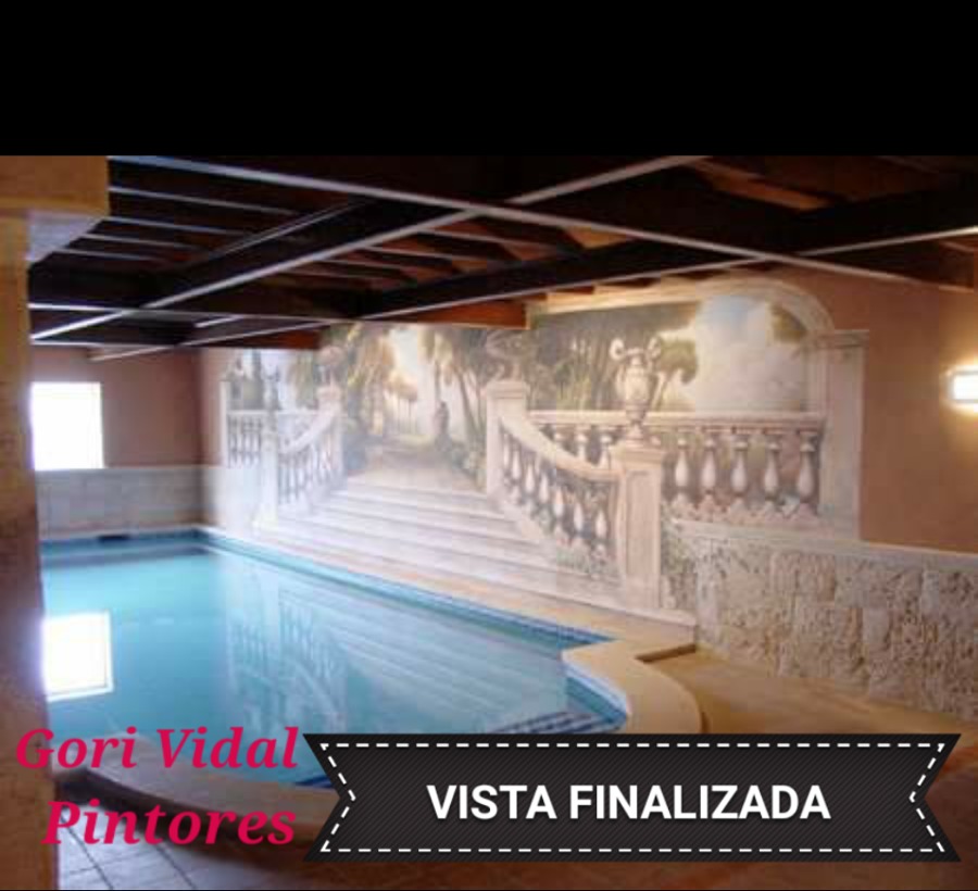 Mural pintado a mano alzada acabado