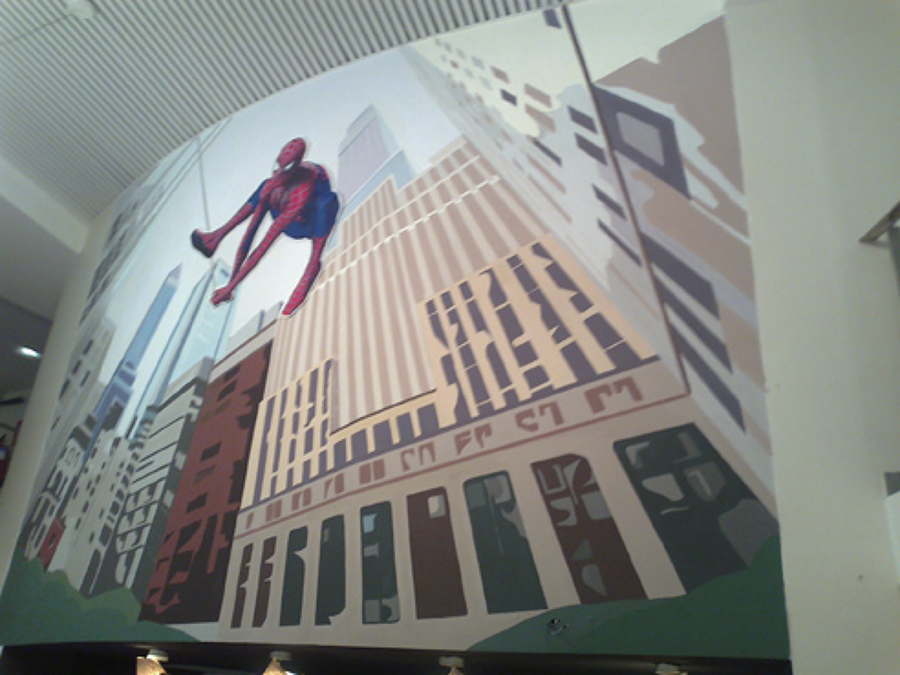 Mural pintado en la sede Sony, Madrid